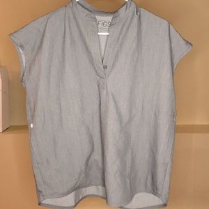 Figs Rafaela mandarin neck scrub top XS graphite